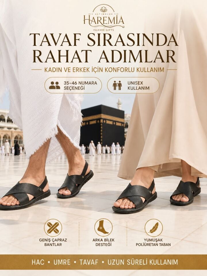 Tavaf Sandaleti 35-46 Numara – Kadın Erkek Unisex Hac Umre Sandaleti