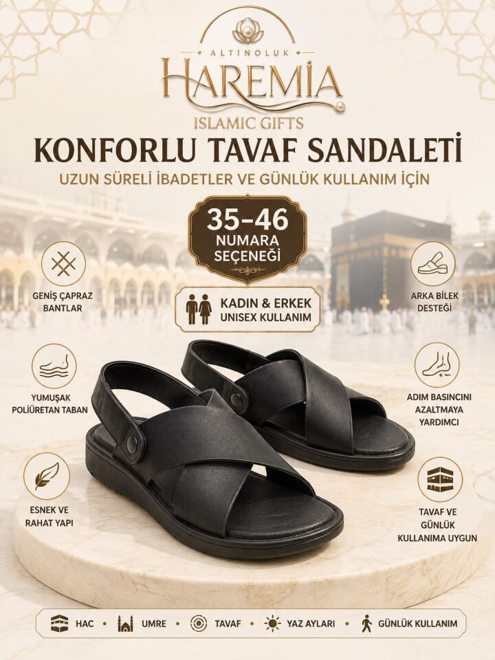Tavaf Sandaleti 35-46 Numara – Kadın Erkek Unisex Hac Umre Sandaleti