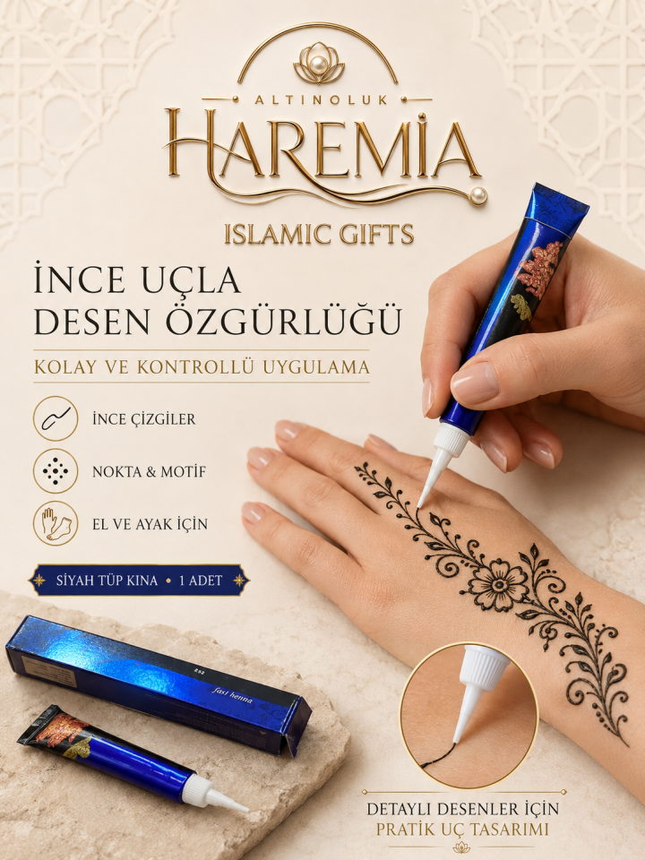 Tüplü Hint Kınası | El ve Vücut İçin Hazır Siyah Hint Kınası