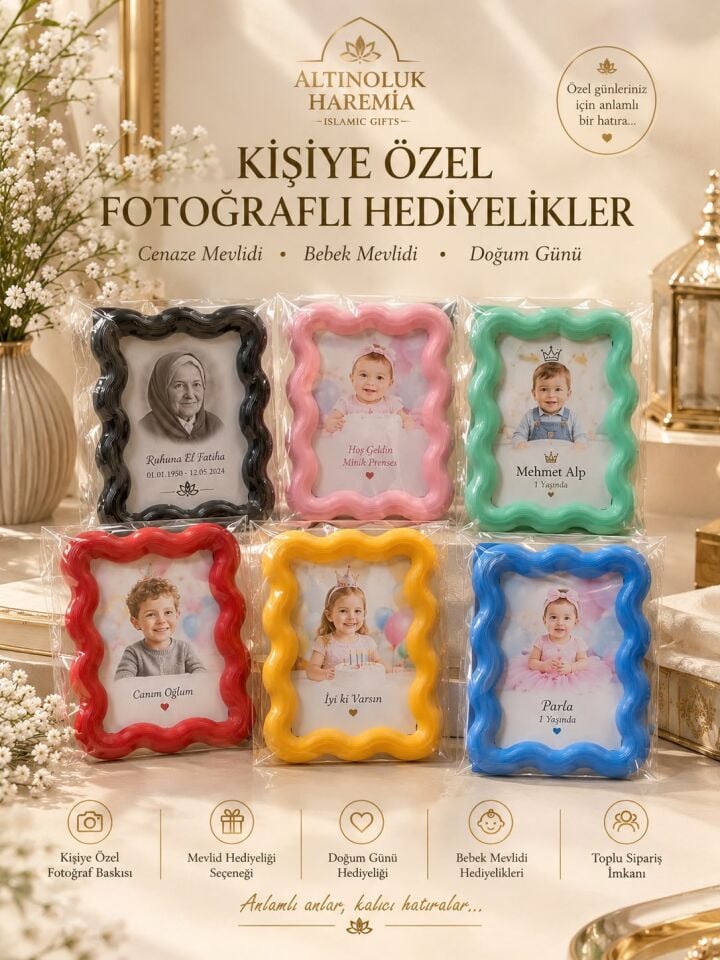 Kişiye Özel Fotoğraflı Hediyelik Magnet – Mevlid ve Doğum Günü Hatırası