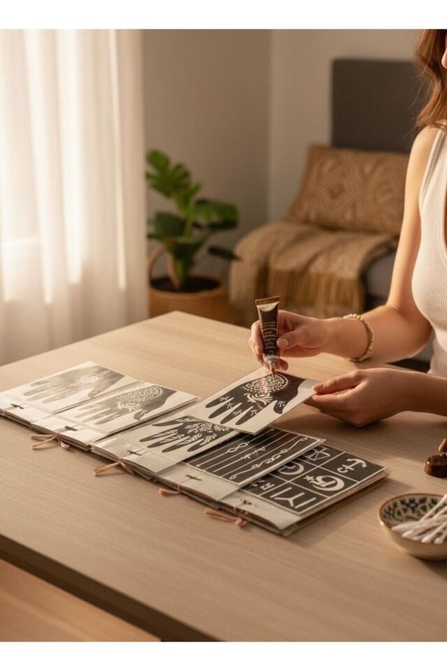 Kına Şablonu Seti | Karışık Desenli Farklı Motifli Geçici Dövme Şablonları