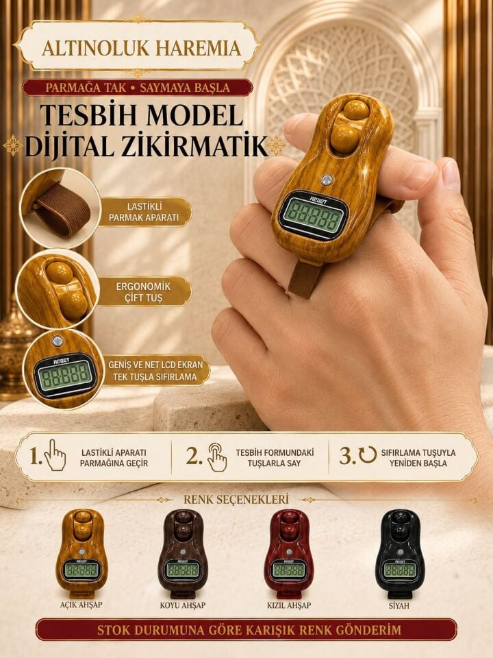 Tesbih Model Dijital Zikirmatik | LED'li Zikir Sayacı Elektronik Tesbih Sayaç