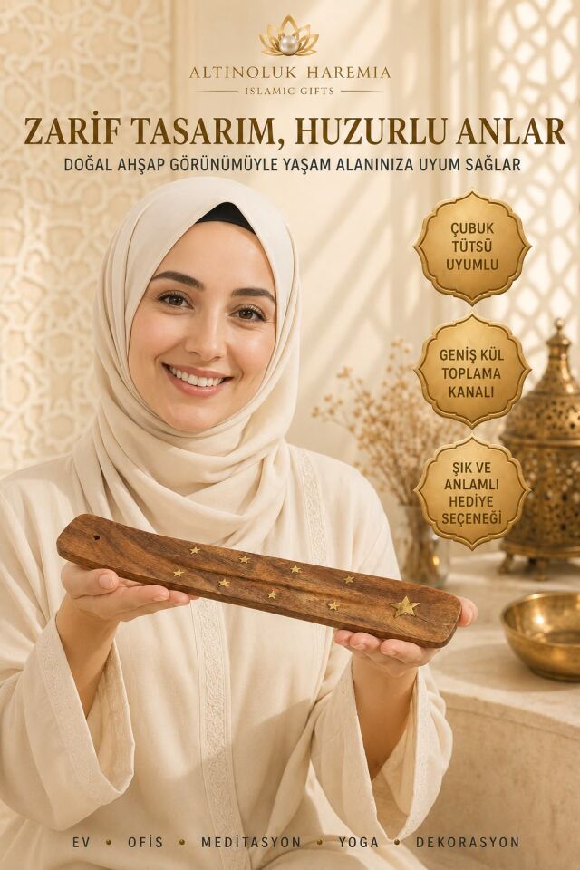 Düz Kayık Ahşap Tütsülük | Çubuk Tütsü İçin Dekoratif Ahşap Tütsü Standı