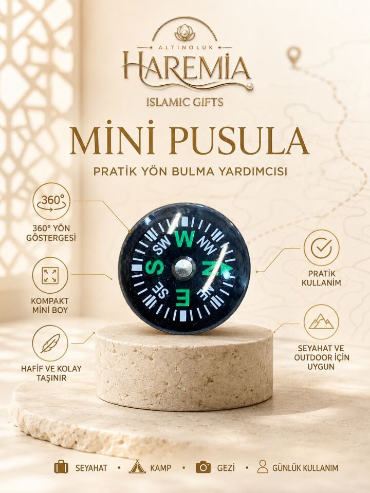 Mini Pusula | 360° Yön Göstergeli Taşınabilir Kamp Seyahat Pusulası
