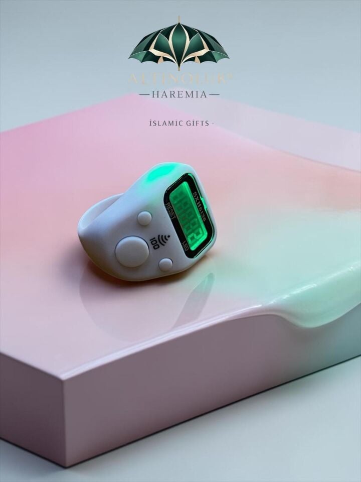 LED'li Mini Yüzük Zikirmatik Her 100'de Uyarı Veren Dijital Zikir Sayacı