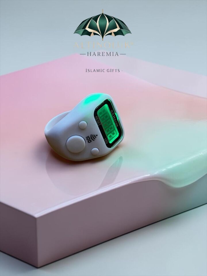 LED'li Mini Yüzük Zikirmatik Her 100'de Uyarı Veren Dijital Zikir Sayacı
