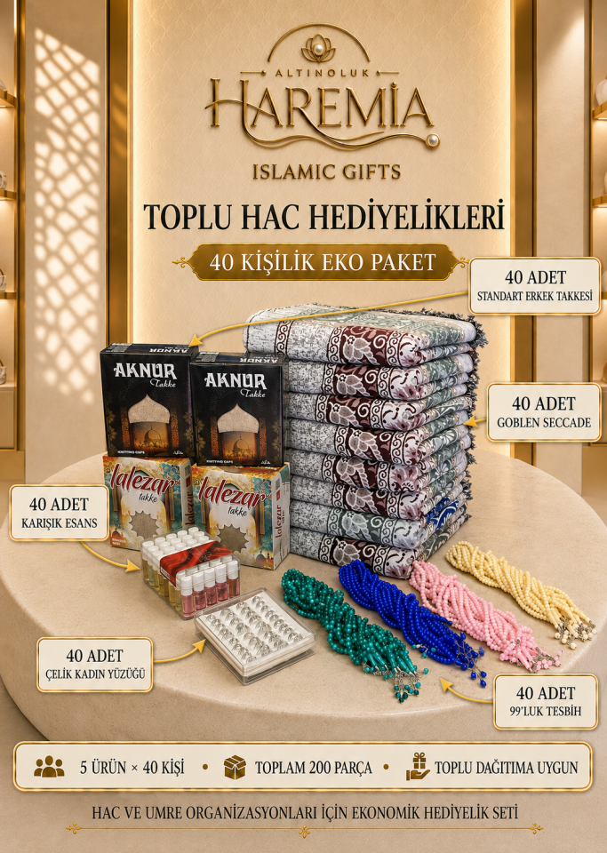 40 Kişilik Hac Hediyelik Paketi Eko Set 200 Parça Toplu Dağıtım