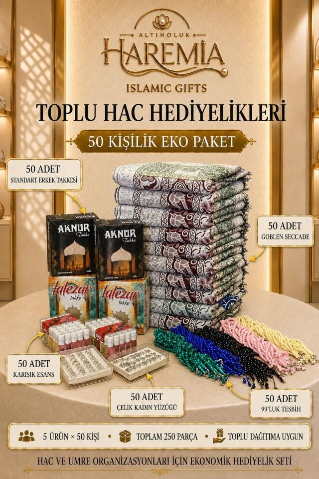 50 Kişilik Hac Hediyelik Paketi Eko Set 250 Parça Toplu Dağıtım